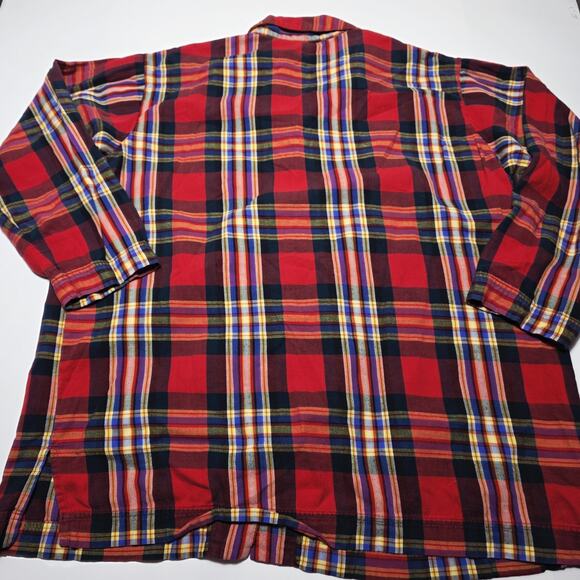 The Disney Store Sleep Wear Top Women’s L/XL Red Buttons Plaid Mickey Mouse VTG - Picture 4 of 8